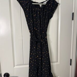 LC Lauren Conrad Black Maxi Dress with Gold Accents